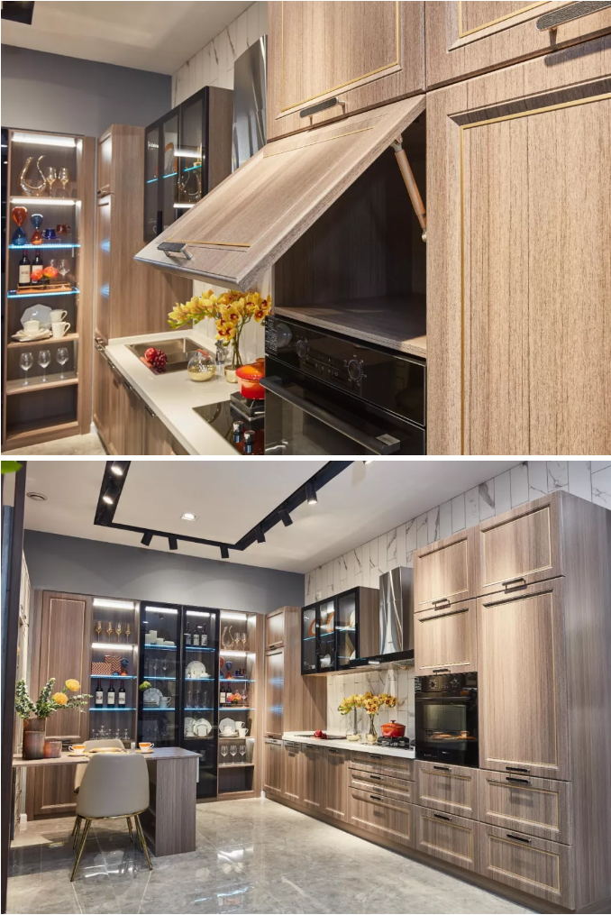 免漆生态板银沙柚木定造橱柜