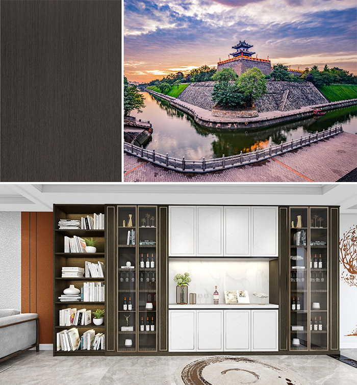 书橱板材木色双华