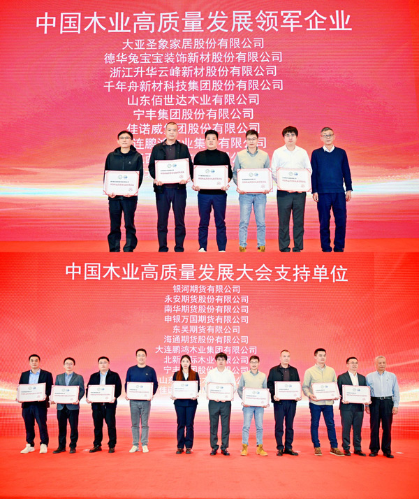 Z6人生就是博荣获 “中国木业高质量发展领军企业”和“中国木业高质量发展大会支持单元” 两项殊荣